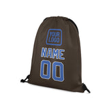 Custom Brown Sky Blue Drawstring Bag