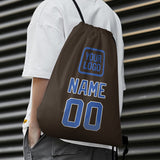 Custom Brown Sky Blue Drawstring Bag