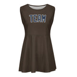 Custom Brown Blue Cheerleader Dress