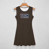Custom Brown Blue Cheerleader Dress