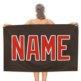 Custom Brown Orange Red Beach Towel