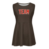 Custom Brown Orange Red Cheerleader Dress