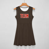 Custom Brown Orange Red Cheerleader Dress