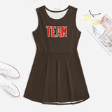Custom Brown Orange Red Cheerleader Dress