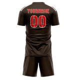 Custom Brown Orange Red Soccer Jersey