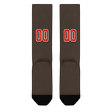 Custom Brown Orange Red Knee-High Sock