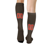 Custom Brown Orange Red Knee-High Sock
