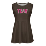 Custom Brown Pink Cheerleader Dress