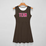 Custom Brown Pink Cheerleader Dress