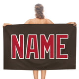 Custom Brown Red Beach Towel