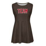 Custom Brown Red Cheerleader Dress