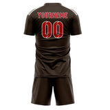 Custom Brown Red Soccer Jersey