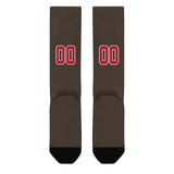 Custom Brown Red Knee-High Sock