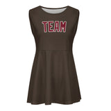 Custom Brown Crimson Red Cheerleader Dress