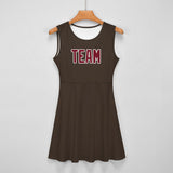 Custom Brown Crimson Red Cheerleader Dress