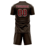 Custom Brown Crimson Red Soccer Jersey