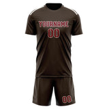 Custom Brown Crimson Red Soccer Jersey