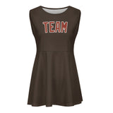 Custom Brown Coral Red Cheerleader Dress