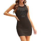 Custom Brown Black Sleeveless Vest Dress