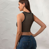 Custom Brown Black Sleeveless Tank Top