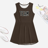 Custom Brown Black Cheerleader Dress
