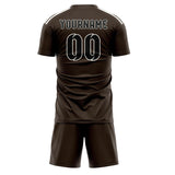 Custom Brown Black Soccer Jersey