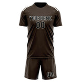 Custom Brown Black Soccer Jersey