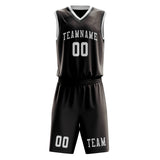 Custom Brown White Basketball Set