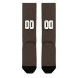 Custom Brown White Knee-High Sock