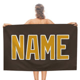 Custom Brown Yellow Beach Towel