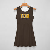 Custom Brown Yellow Cheerleader Dress