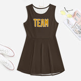 Custom Brown Yellow Cheerleader Dress