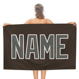 Custom Brown Dark Grey Beach Towel