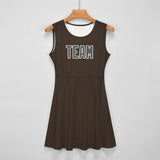 Custom Brown Dark Grey Cheerleader Dress
