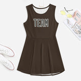 Custom Brown Dark Grey Cheerleader Dress