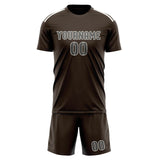 Custom Brown Dark Grey Soccer Jersey