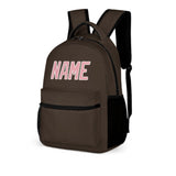 Custom Brown Light Pink Kids Backpack