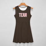 Custom Brown Light Pink Cheerleader Dress