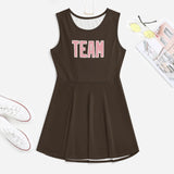 Custom Brown Light Pink Cheerleader Dress