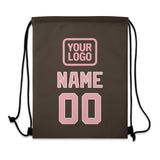 Custom Brown Light Pink Drawstring Bag