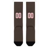 Custom Brown Light Pink Knee-High Sock