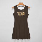 Custom Brown Khaki Cheerleader Dress