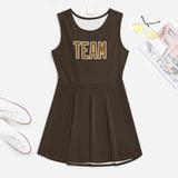 Custom Brown Khaki Cheerleader Dress
