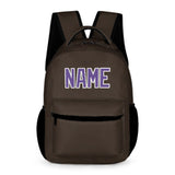 Custom Brown Light Purple Kids Backpack