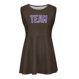 Custom Brown Light Purple Cheerleader Dress