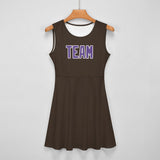 Custom Brown Light Purple Cheerleader Dress