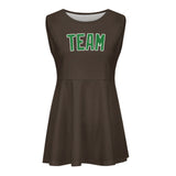 Custom Brown Emerald Green Cheerleader Dress