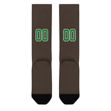 Custom Brown Emerald Green Knee-High Sock