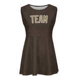 Custom Brown Light Khaki Cheerleader Dress
