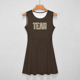 Custom Brown Light Khaki Cheerleader Dress
